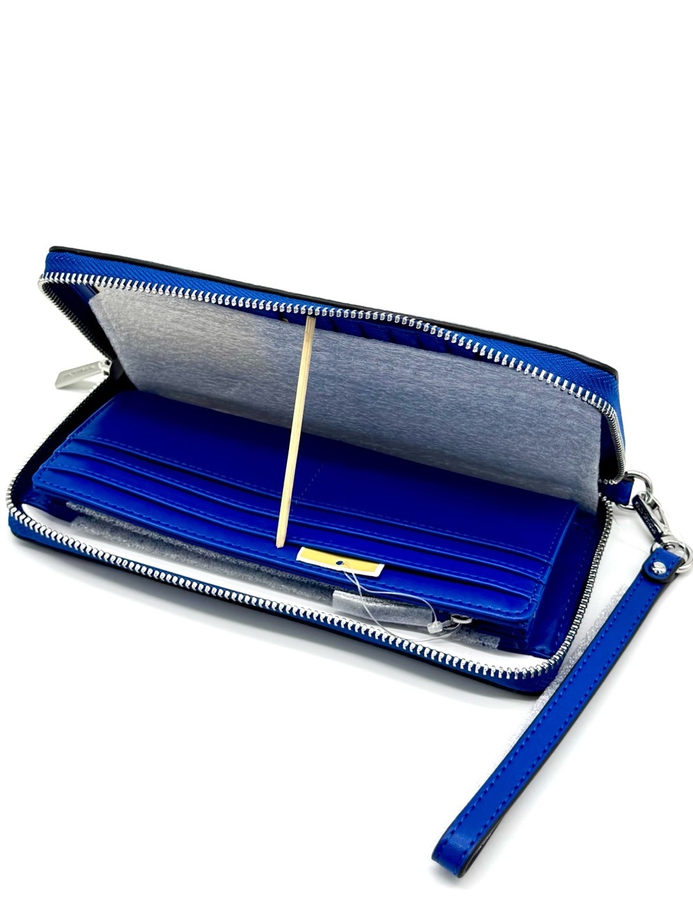 Michael Kors Jet Set Travel Large Leather Continental Wallet Galaxy Blue - Picture 7 of 8